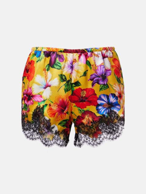 Dolce & Gabbana Floral silk-blend satin shorts