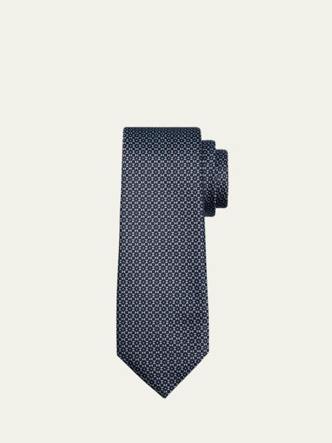 ZEGNA Men's Small Geometric Silk Jacquard Tie