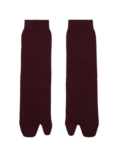 Maison Margiela Burgundy Tabi Socks