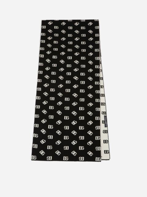Dolce & Gabbana Wool and cashmere jacquard scarf with DG logo