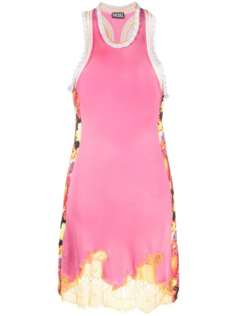 Diesel D-Vazir floral-lace sleeveless minidress
