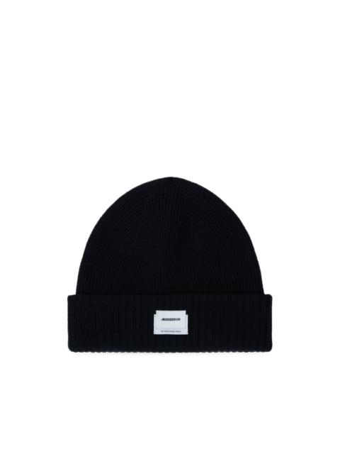 ADER error logo-patch ribbed-knit beanie hat