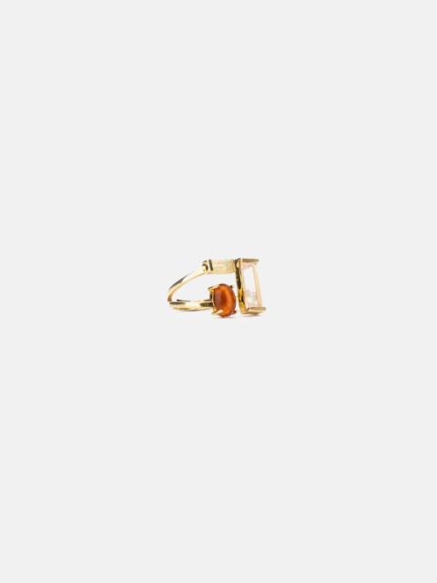 ALIITA Pink Oval Double Baguette Ring