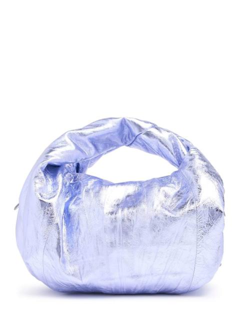 Dries Van Noten Twist metallic leather top handle bag