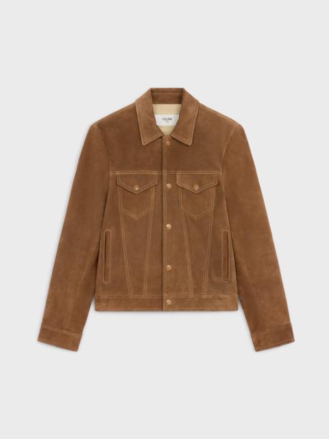 CELINE trucker jacket in split calfskin