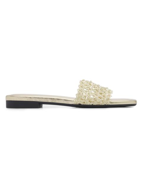 rag & bone Women's Ellie Woven Strap Slides - Gold
