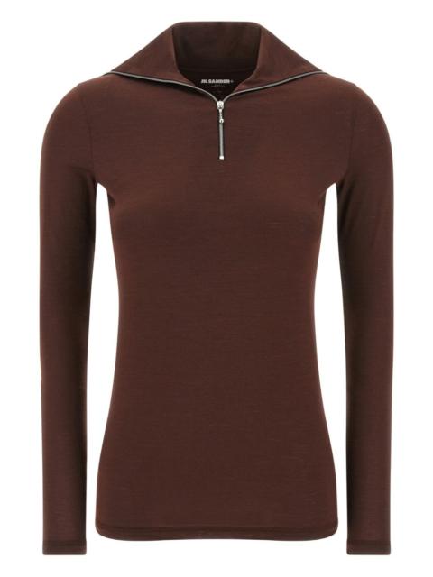 Jil Sander half-zip collar sweatshirt
