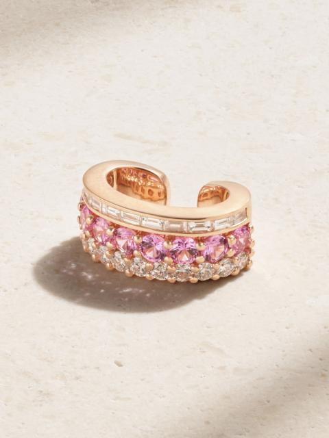 ANITA KO Lola 18-karat rose gold, sapphire and diamond ear cuff Pink