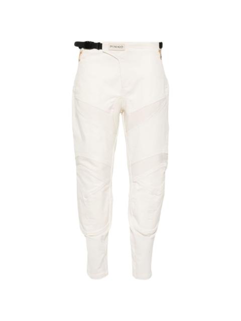 panelled-design buckle detail trousers