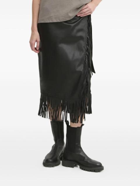 Never Fully Dressed fringe-detail wrap skirt