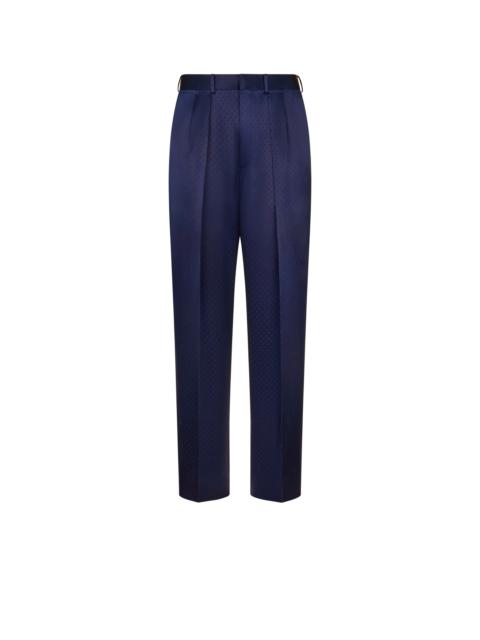 TOM FORD SILK VISCOSE SATIN POLKA DOT JACQUARD DOUBLE PLEAT PANT