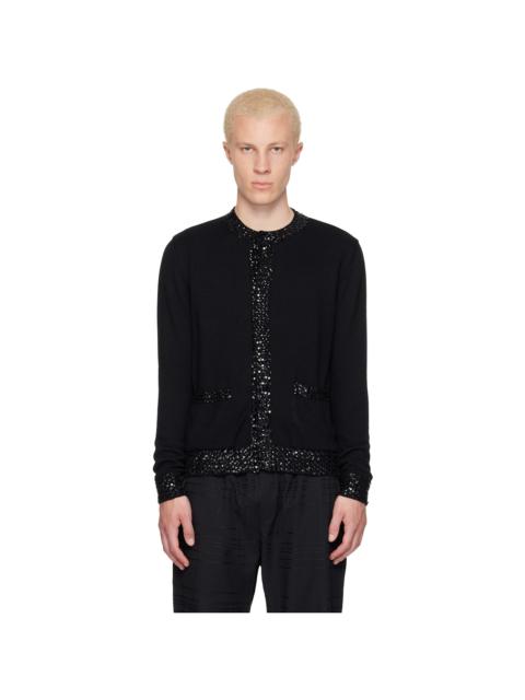 ERNEST W. BAKER Black Sequin Trim Cardigan