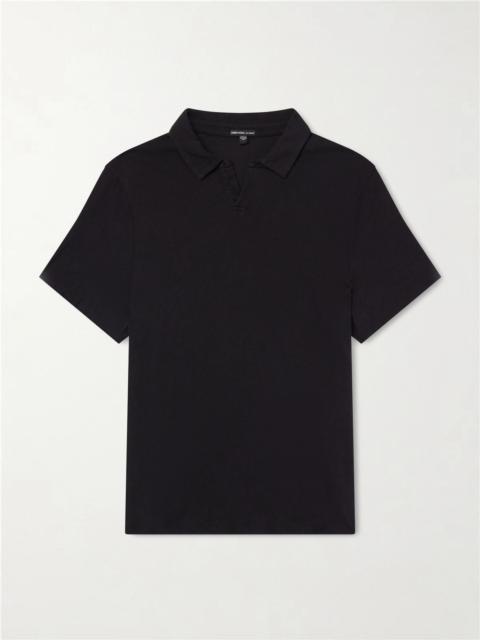 JAMES PERSE Open-Collar Cotton-Jersey Polo Shirt