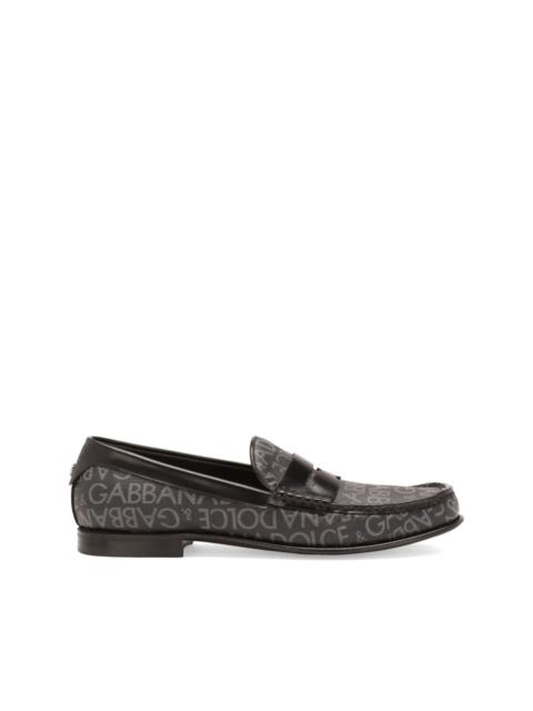 logo-print loafers