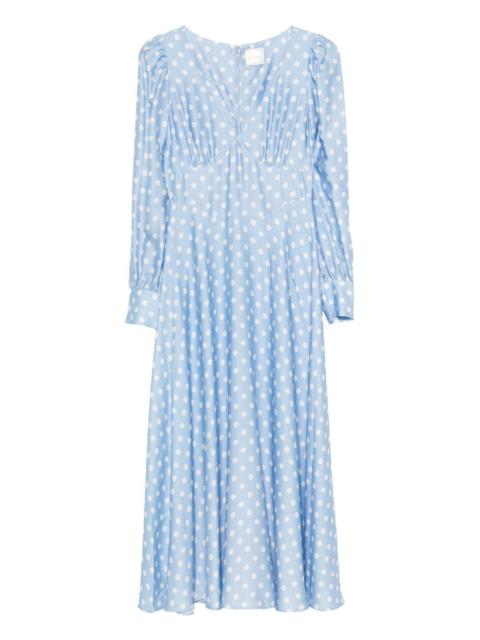 POSSE Tillie polka-dot V-neck maxi dress