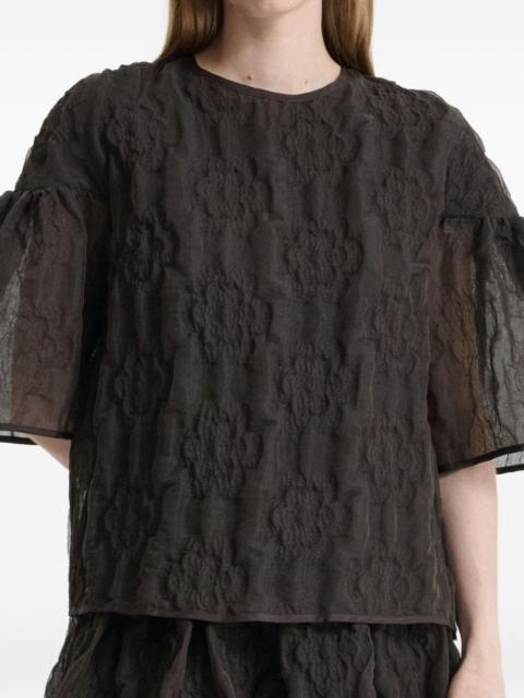 CECILIE BAHNSEN Bryndis matelassé-effect blouse