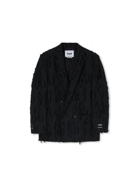 MSGM Jacquard fil coupè double-breasted jacket