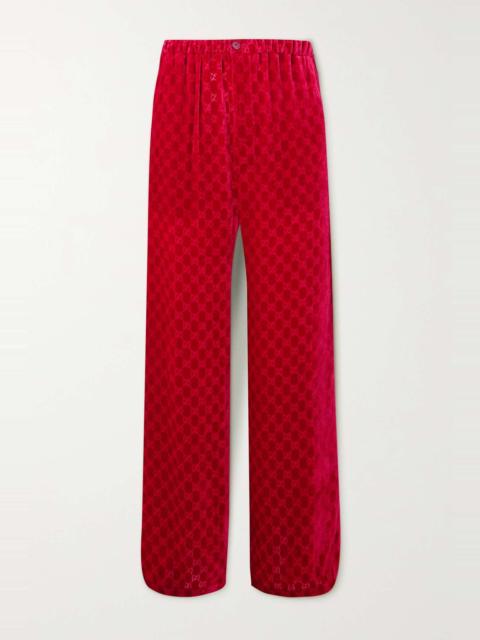 GUCCI Velvet straight-leg pants