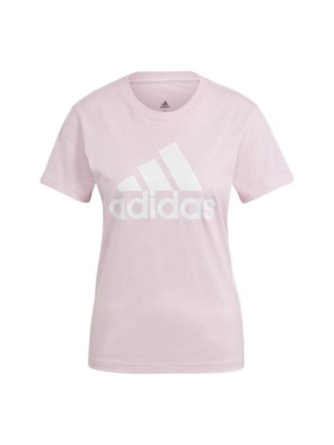 (WMNS) adidas Essentials Logo T-Shirt Asia Sizing 'Pink White' GL0726