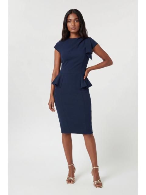 KAREN MILLEN Structured Ruched Detail Midi Dress