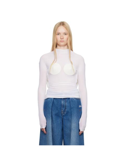 Jean Paul Gaultier White 'The Backless Conical' Top