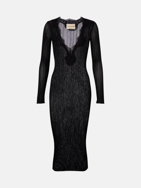 Valentino Ribbed-knit midi dress