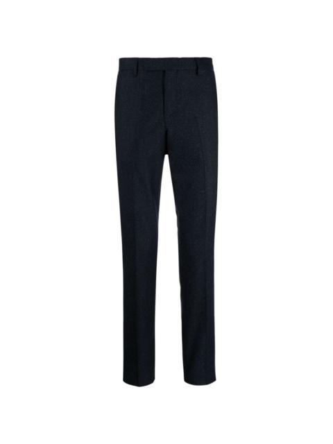 pressed-crease tailored straight-leg trousers