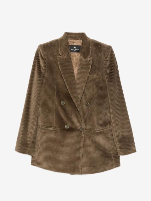 Etro double-breasted corduroy blazer