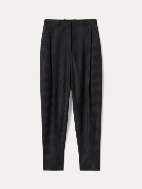 Totême Tapered viscose wool trousers black pinstripe