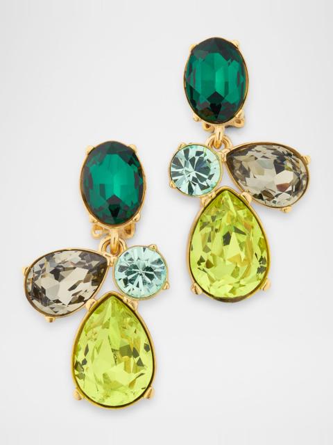 Oscar de la Renta Petal Drop Crystal Earrings