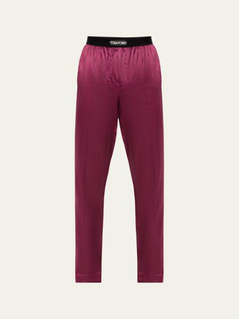 TOM FORD Men's Silk Logo Pajama Pants