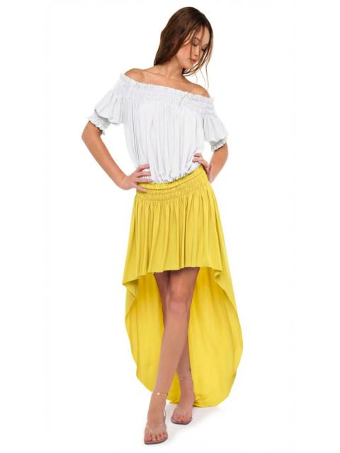 NORMA KAMALI HI LOW PEASANT SKIRT