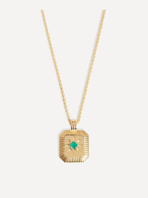 MISSOMA 18ct Gold-Plated Vermeil Silver Engravable May Birthstone Star Ridge Pendant Necklace