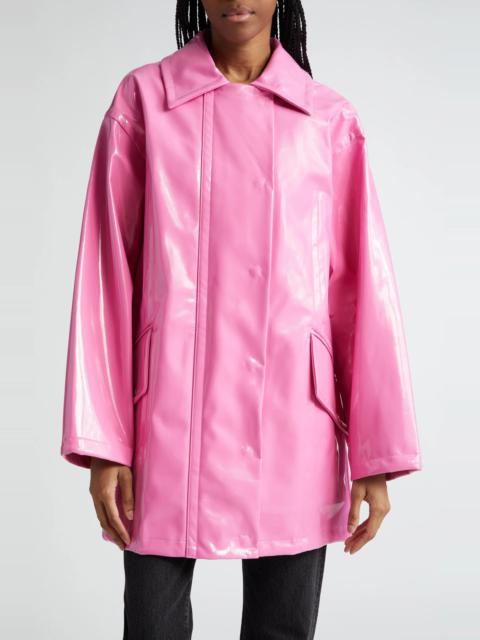 STAND STUDIO Maxxy Faux Patent Leather Raincoat