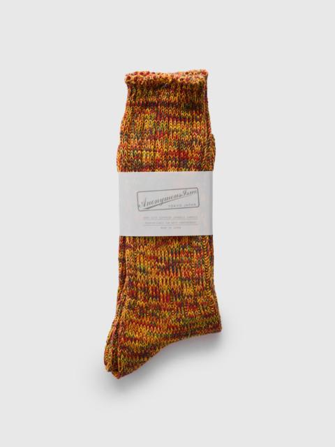 ANONYMOUSISM Melange Crew Sock in Bombay