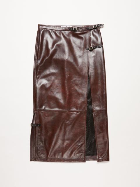 Long leather skirt - Brown