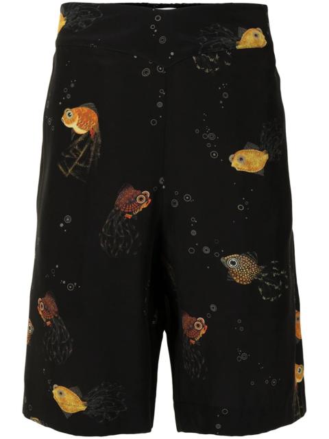 Lanvin fish-print tailored shorts