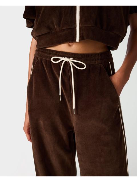 STEVE MADDEN VELOUR TRACK PANT DARK ESPRESSO