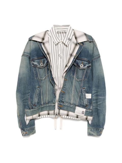 Maison MIHARAYASUHIRO backless triple layered denim jacket