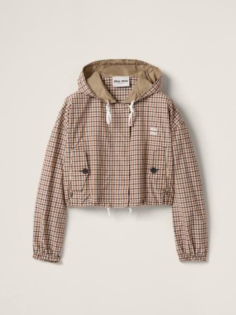 Miu Miu Vichy check technical fabric blouson jacket