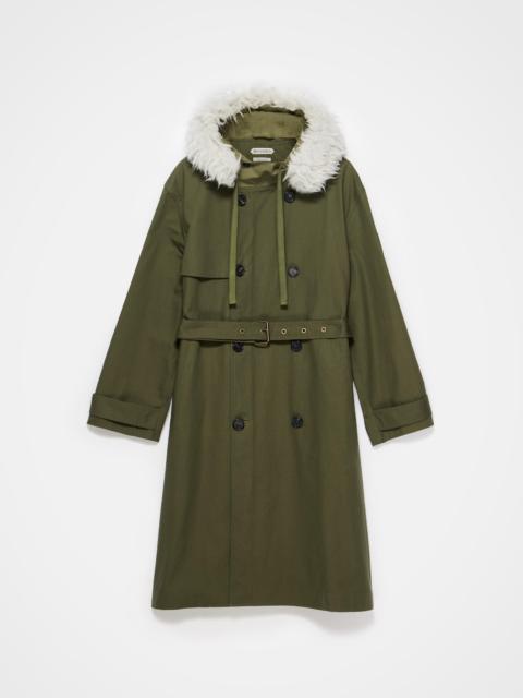 JW Anderson WOMENS DOUBLE BREASTED PARKA IN HUNTER GREEN