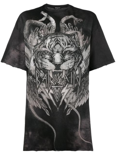 Balmain oversized tiger print t-shirt