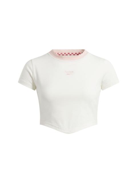 logo-embroidered cropped top