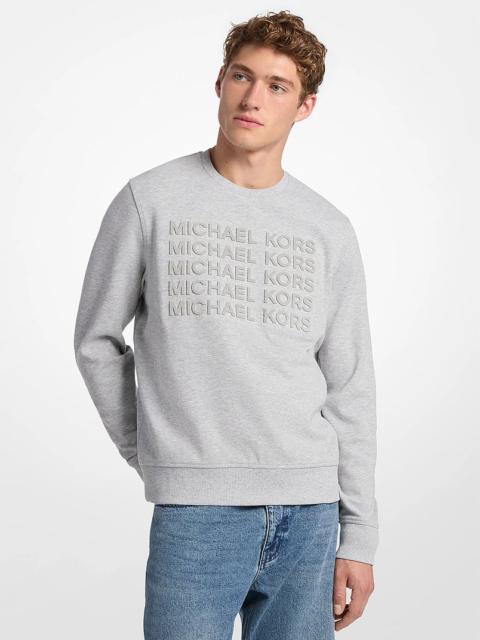 MICHAEL KORS Logo Embossed Cotton Blend Crewneck Sweater