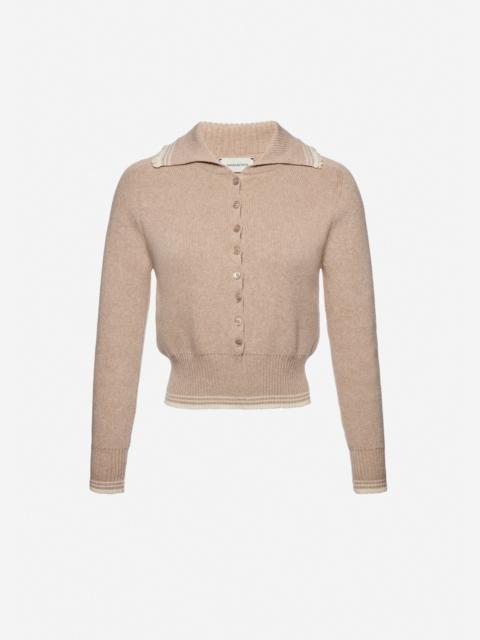 MAGDA BUTRYM Reversible buttoned polo sweater in beige