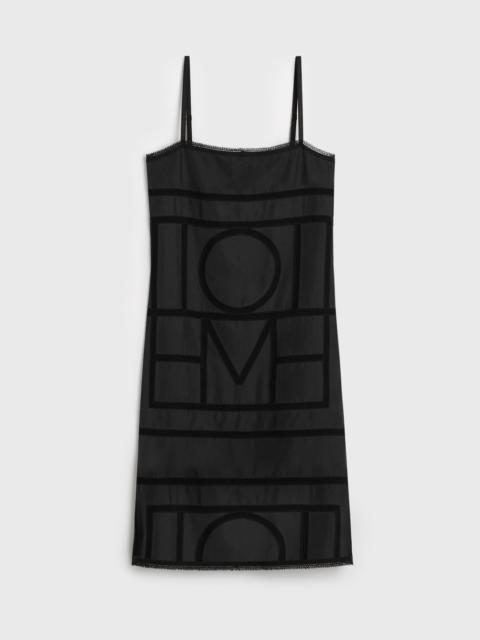 TOTEME Monogram silk dress washed black