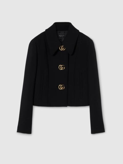 GUCCI Crêpe wool jacket with Double G button