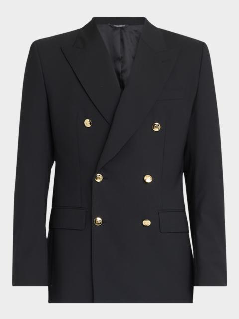 Dolce & Gabbana Double breasted peak lapel 양모 한 벌