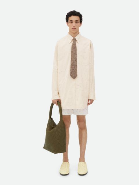 Bottega Veneta Textured Criss-Cross Cotton Shirt
