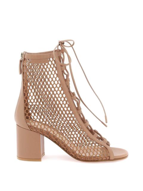 OPEN-TOE MESH ANKLE BOOTS WITH